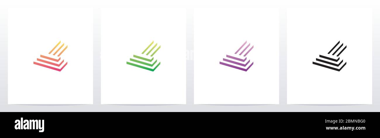 Steps On Letter Logo Design L Stock Vector