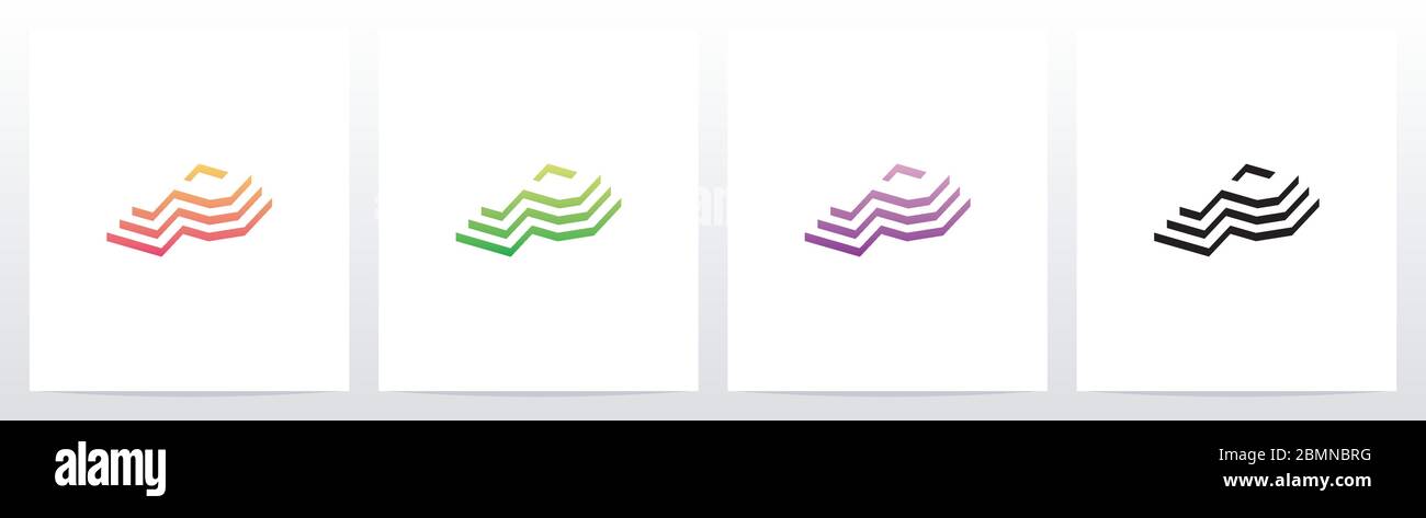 Steps On Letter Logo Design P Stock Vector