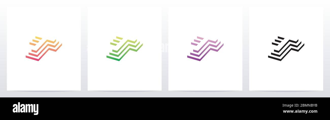 Steps On Letter Logo Design T Stock Vector