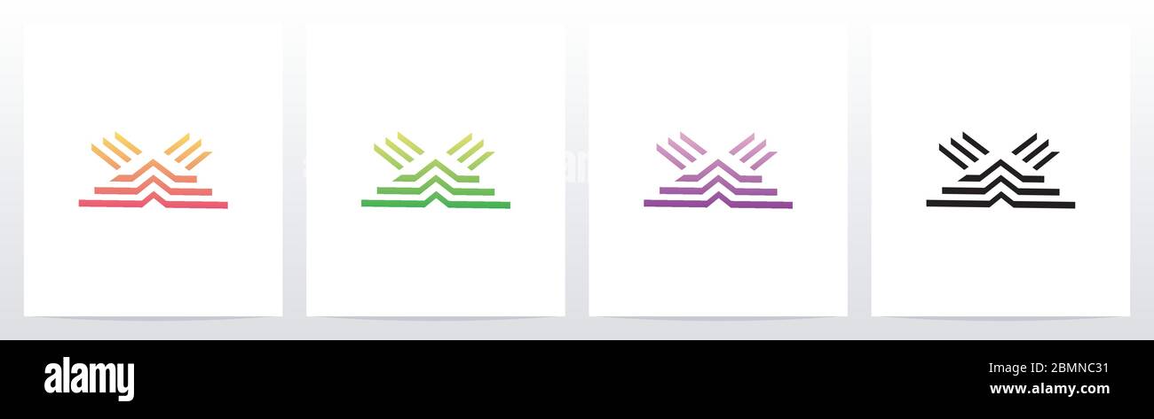 Steps On Letter Logo Design X Stock Vector