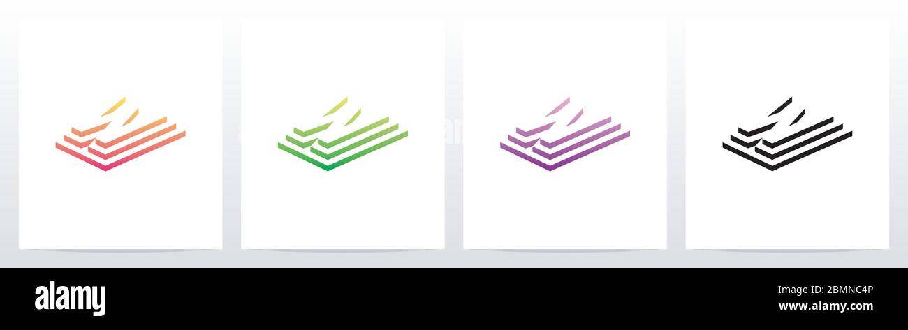 Steps On Letter Logo Design W Stock Vector