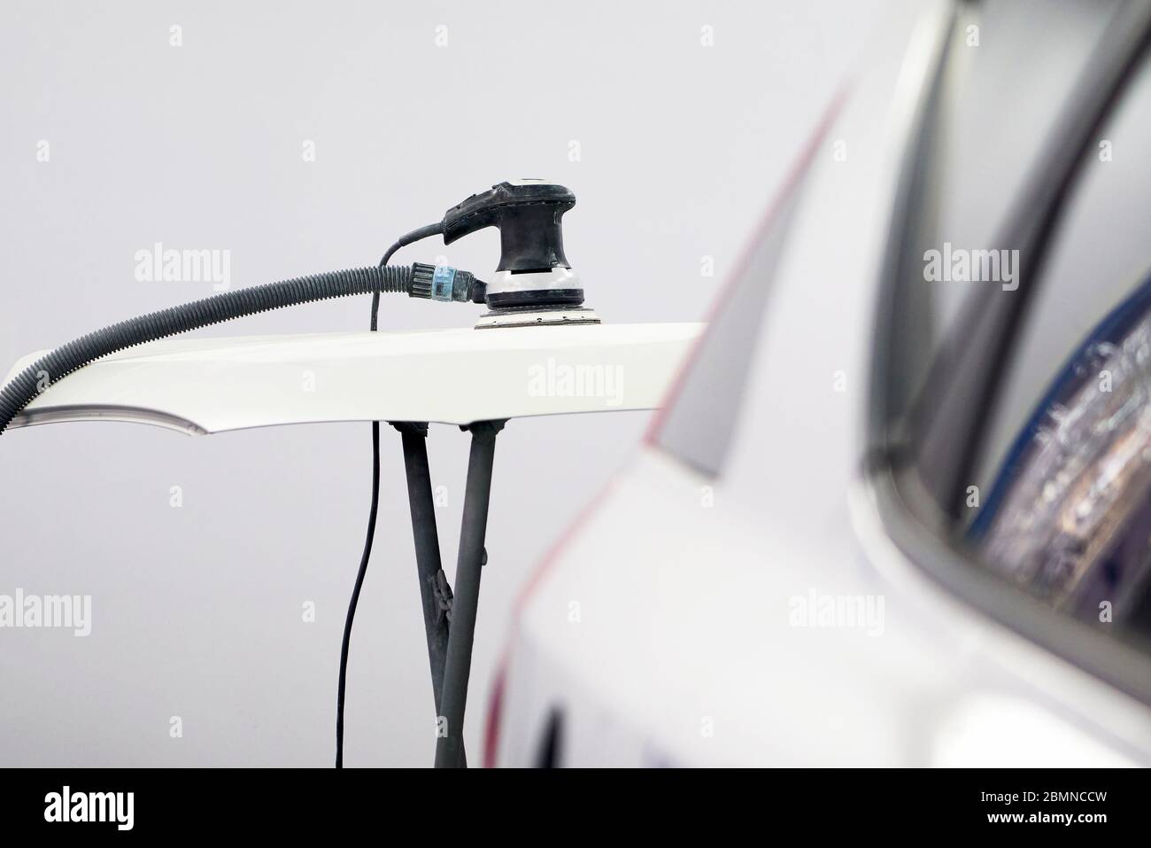 Car ready for buffing and polishing in auto repair shop Stock Photo Alamy