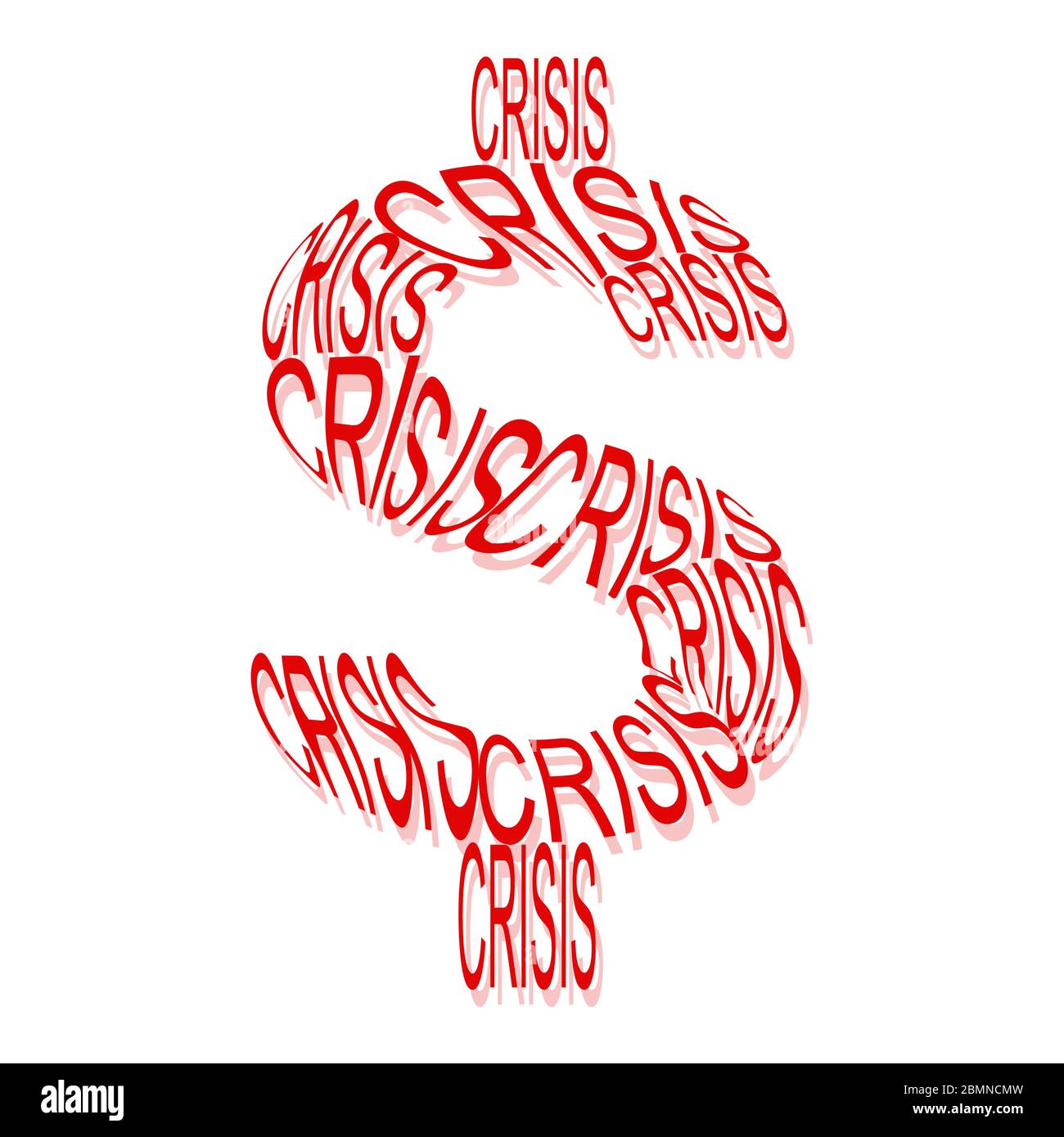 Crisis word cloud, dollar symbol. On white background isolated vector ...