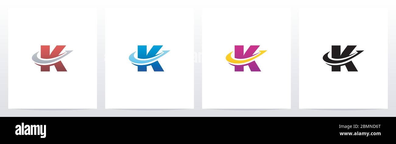 Swoosh Arrow Lines Letter Logo Design K Stock Vector Image & Art - Alamy