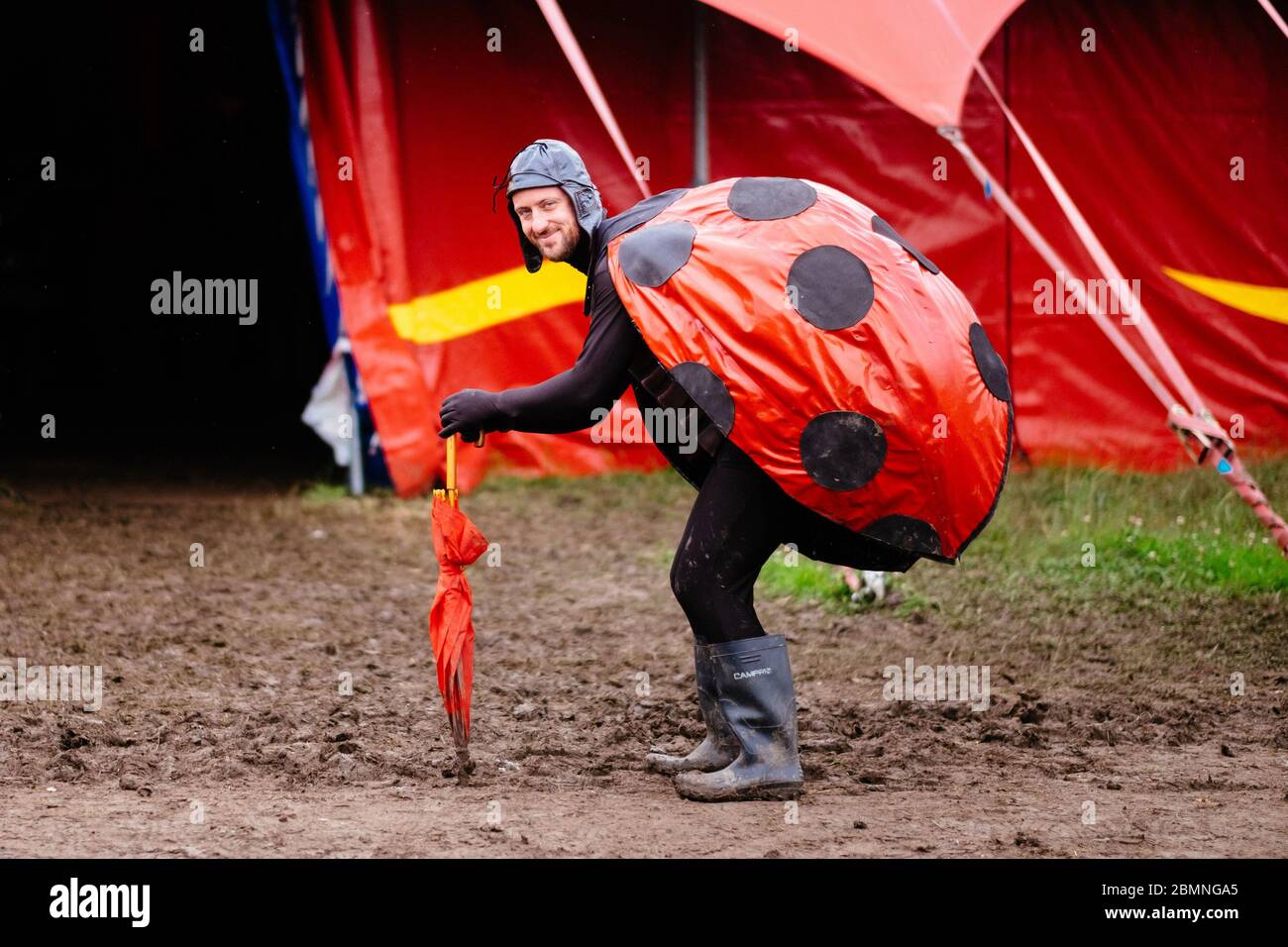 Ladybirds walkabout act in the Theatre & Circus area   Glastonbury Festival 2016 – Picture date Sunday 26 June, 2016 (Pilton, Somerset)    Photo copyr Stock Photo