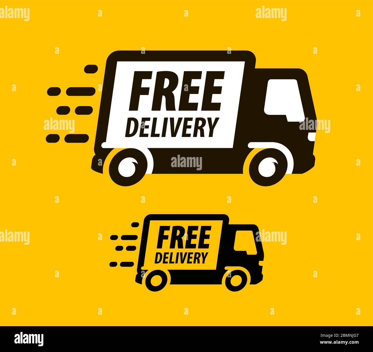 Free delivery symbol. Truck, freight transportation icon or symbol. Vector illustration Stock Vector