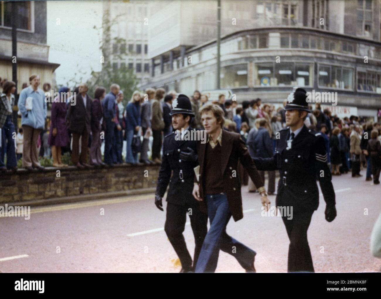 Arrests during National Front (NF) march in Bradford on 24 April 1976 Stock Photo