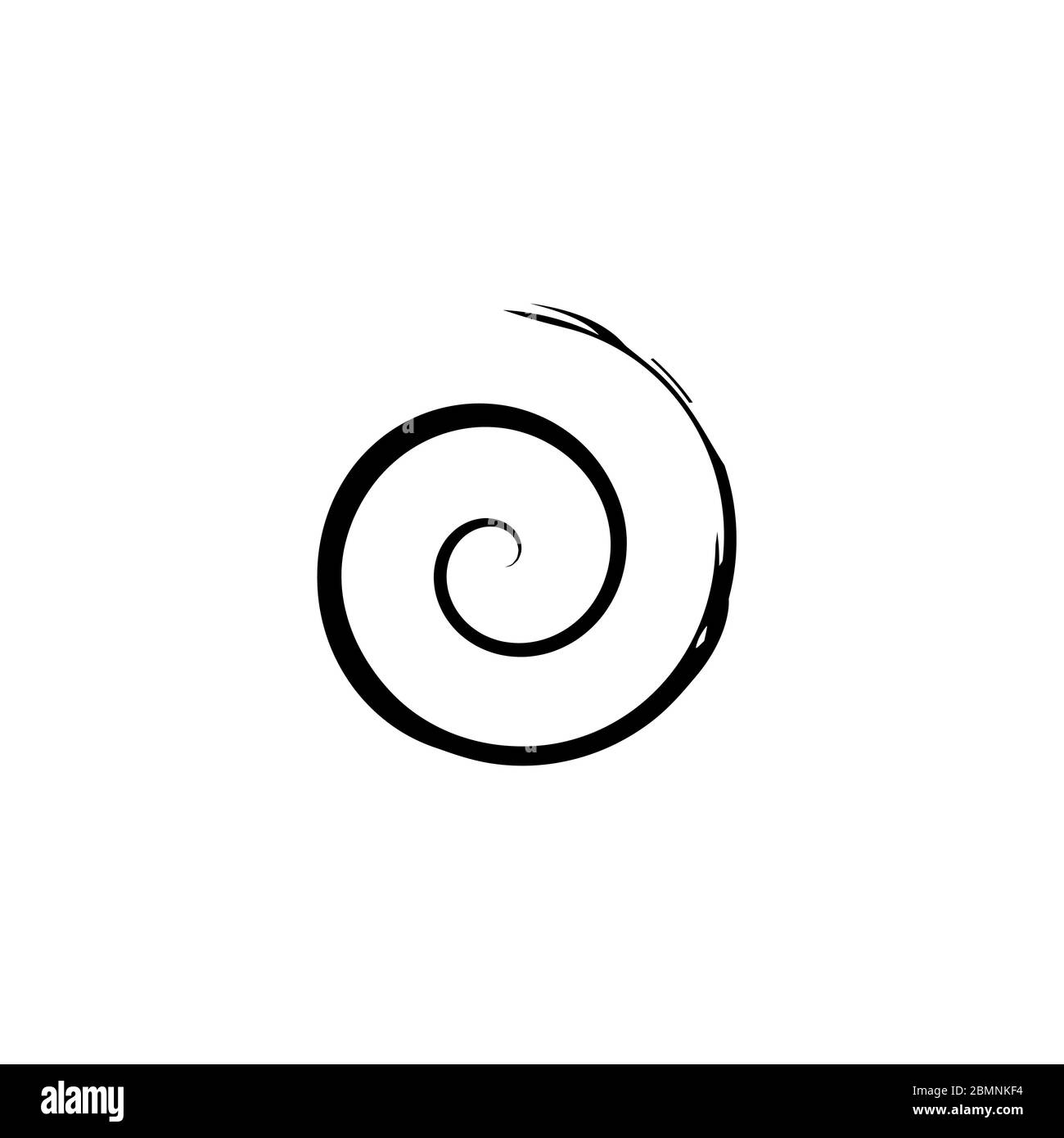 Spiral twirl Shape Cycle Creative Symbol. Wave Icon. Spiral Brush Stroke Element. Round Shape. Stock Vector illustration isolated on white background. Stock Vector