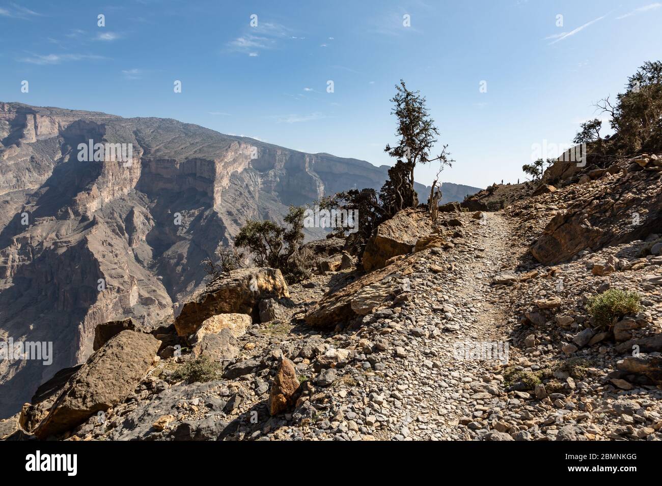 Trail at Balcony Walk W6, Jebel Shams in Oman Stock Photo