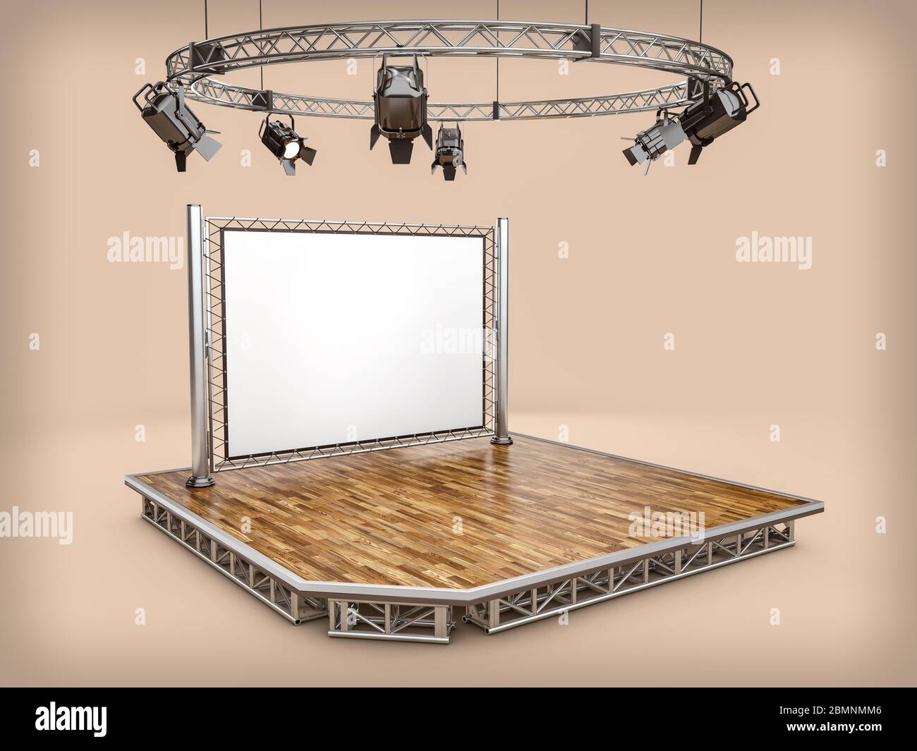3d Rendering of stand with lighting. Clipping path included Stock Photo ...