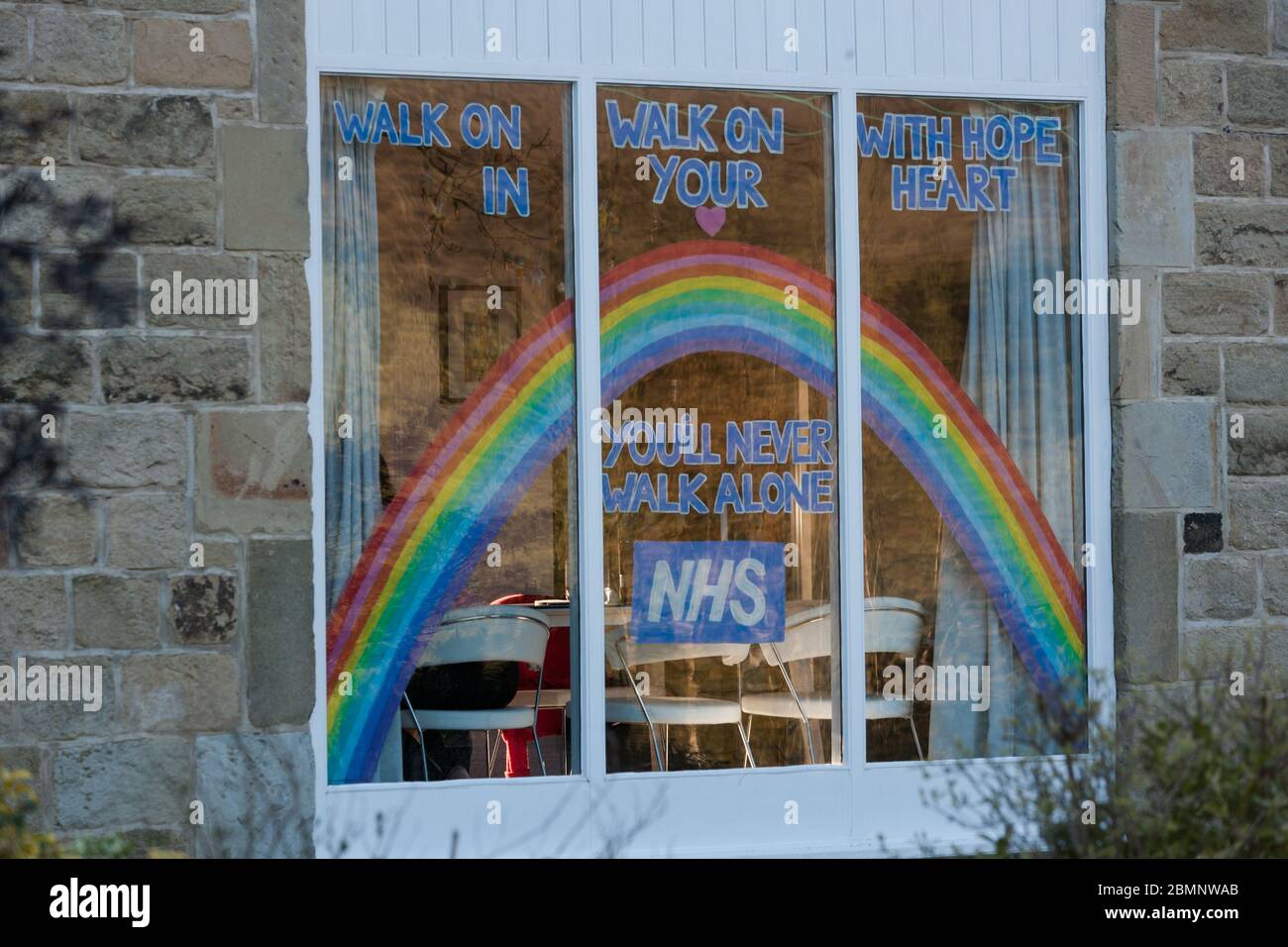 Lyrics To You Ll Never Walk Alone In A Window In West Yorkshire The Song Was Recently Re Recorded By Michael Ball And Featured Fundraiser Capt Tom Stock Photo Alamy