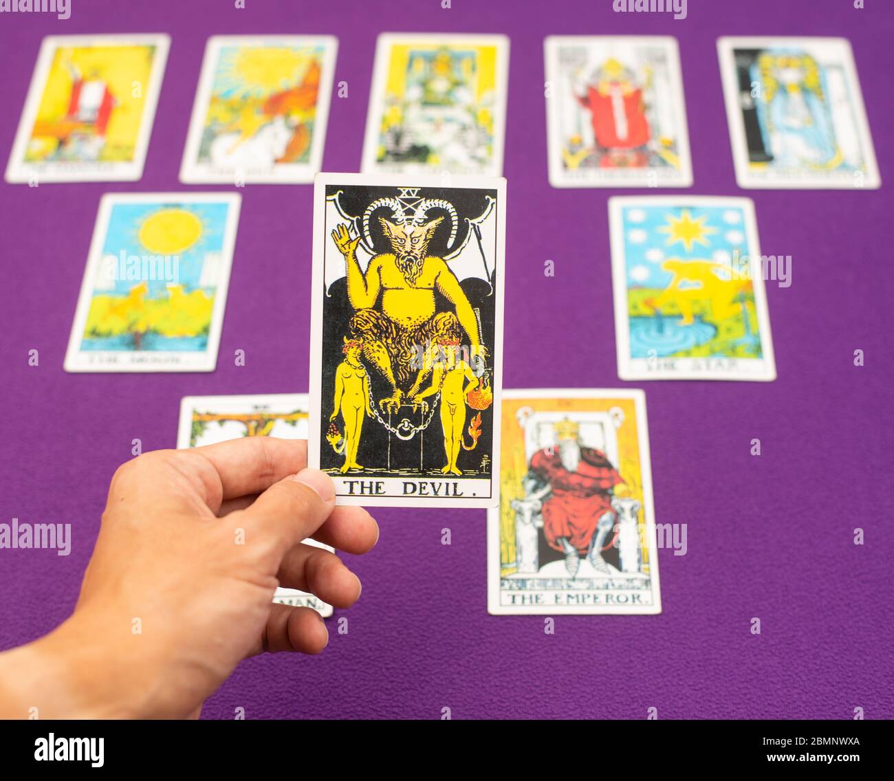 Bangkok, Thailand May 2020. Tarot cards to predict the future in love