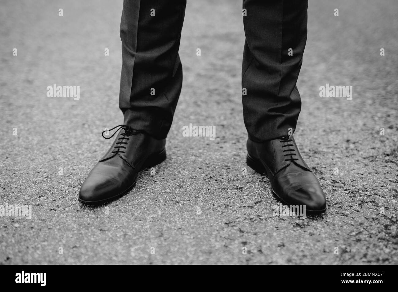 Groom's shoes close up Stock Photo