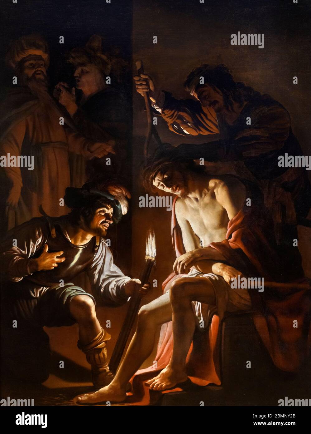 Christ Crowned with Thorns by Gerrit van Honthorst (1592-1656), oil on canvas, c.1620 Stock Photo