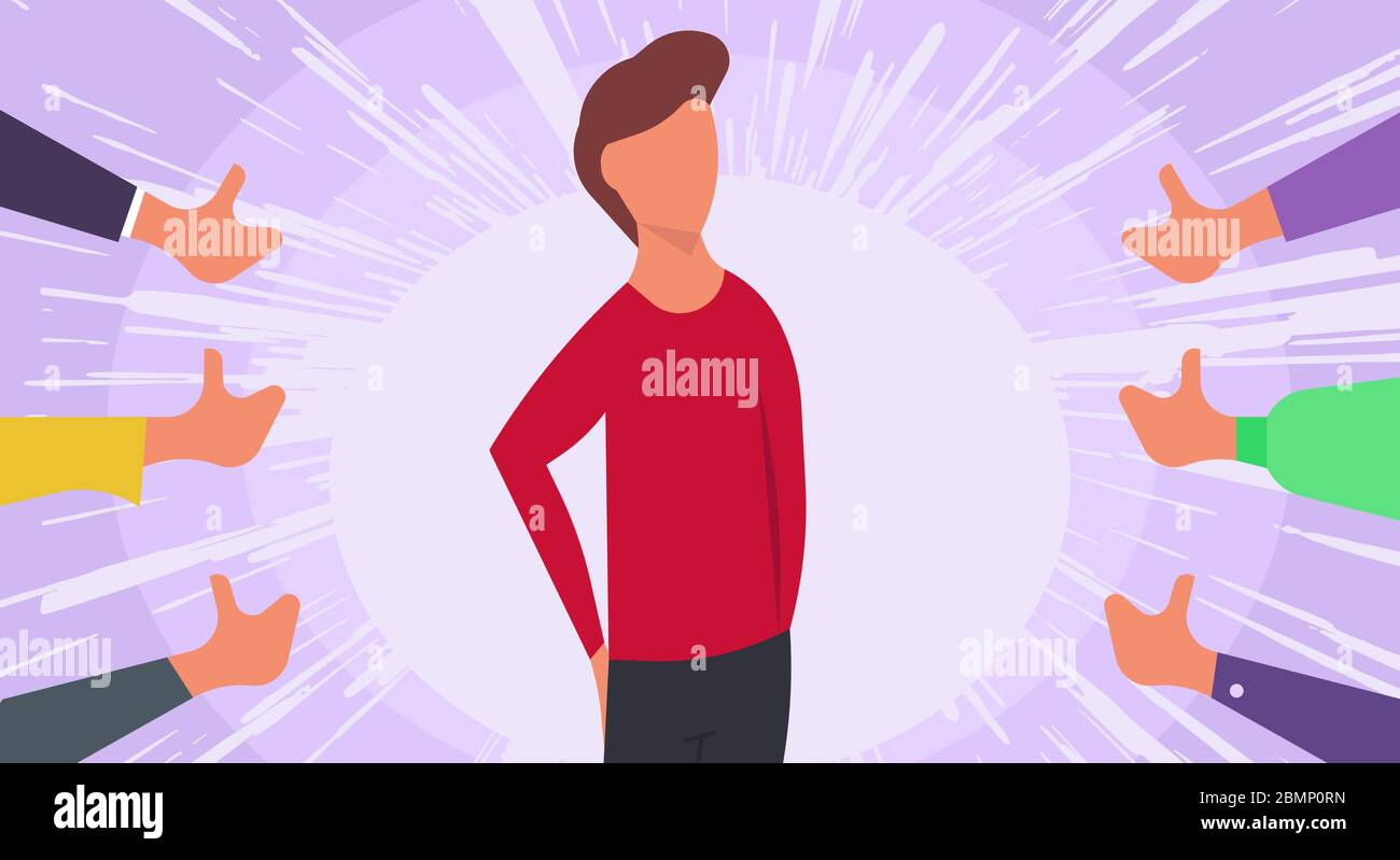 Public approval people person vector illustration concept. Hand accept ...