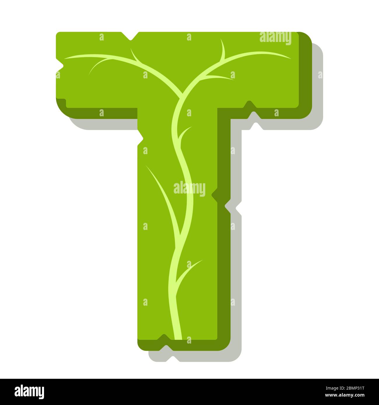 Letter T, green leaves summer vector alphabet. The simple logo of letter T  green color. Isolated illustration on white background Stock Vector Image &  Art - Alamy