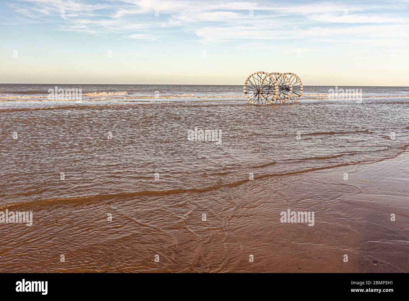Strandbeest - Artwork on beach at Domburg, Netherlands Stock Photo