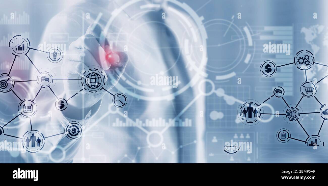 Business intelligence. Financial dashboard with key performance indicators. Stock Photo