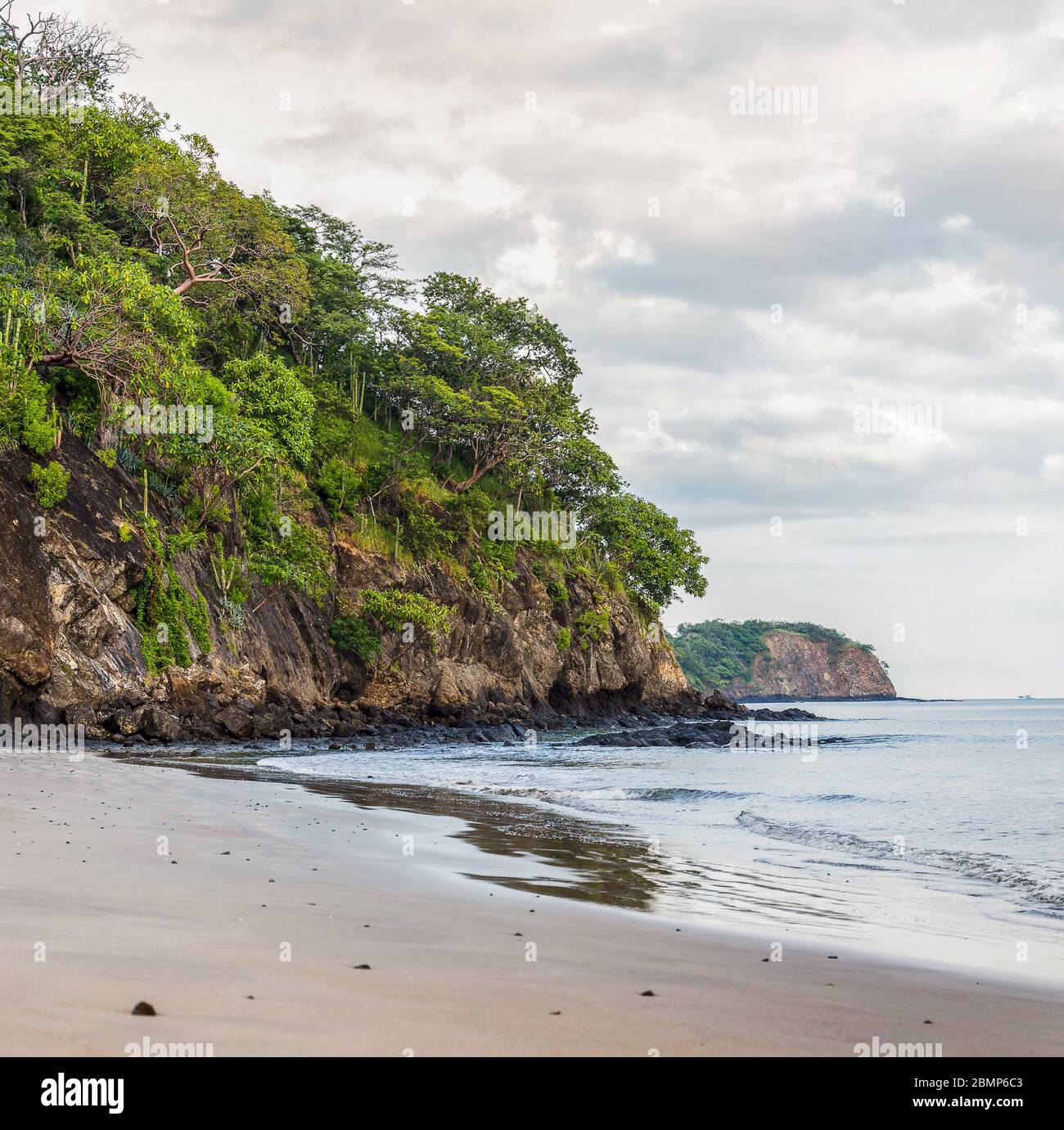 Rugged coastline of Costa Rica seen on the Guanacaste region one morning. Stock Photo