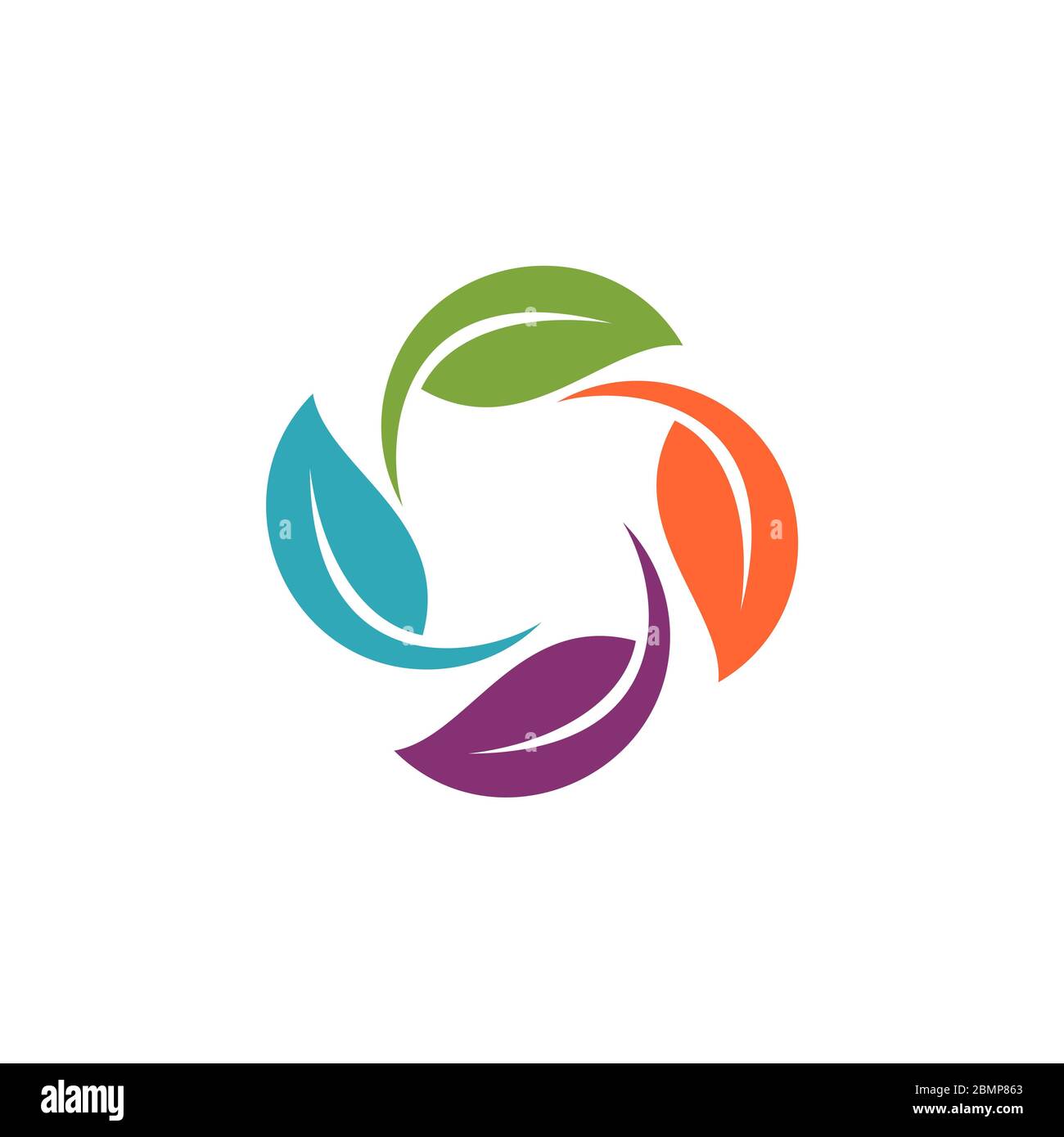 Circle Green Leaves Logo Template Illustration Design. Vector EPS 10 ...