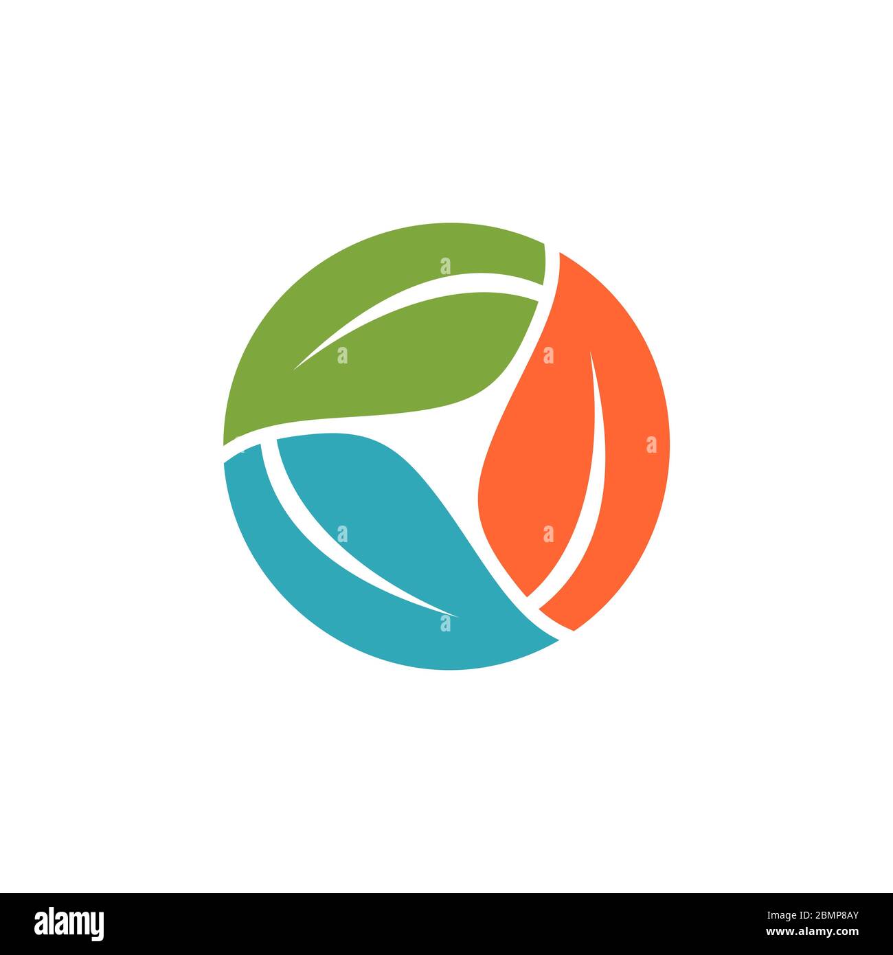 Circle Green Leaves Logo Template Illustration Design. Vector EPS 10 ...