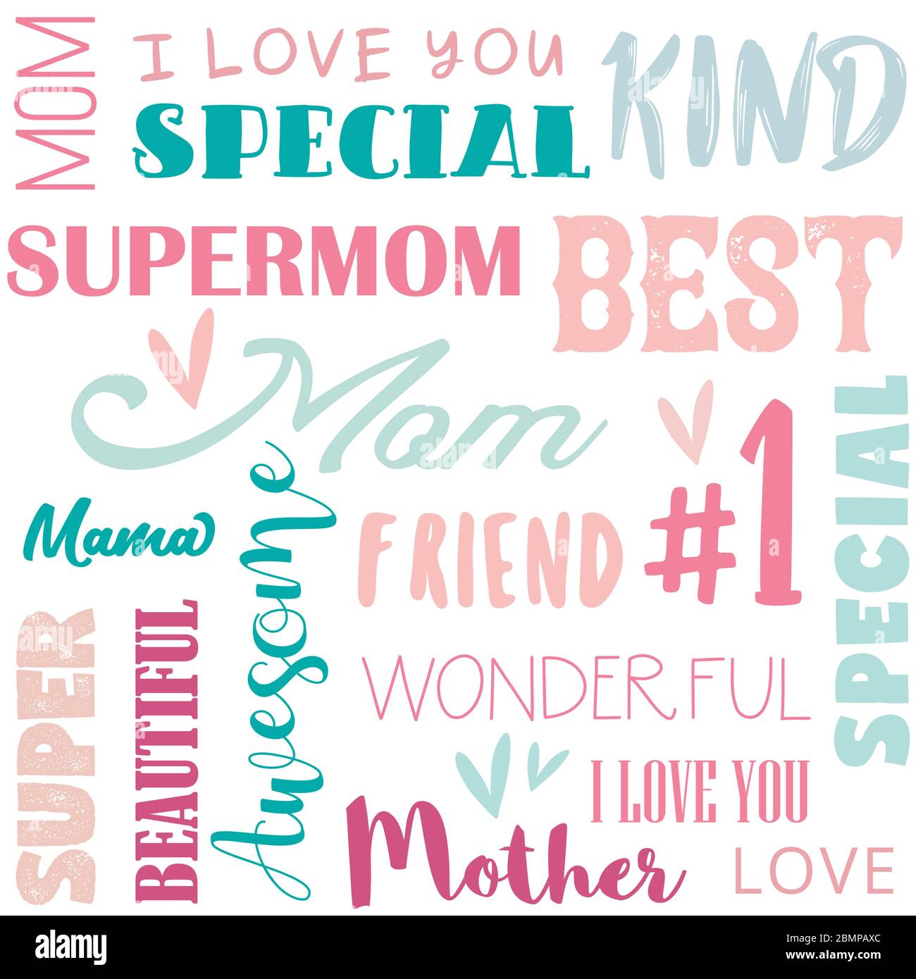 Mother's Day seamless word pattern for backgrounds, gift wrap, scrapbooking. can be use for sale advertisement, backdrop. vector illustration Stock Vector