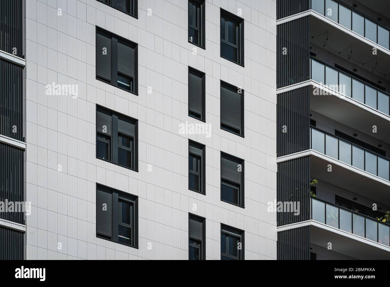 Windows and balconies of the facade of a residential building Stock ...