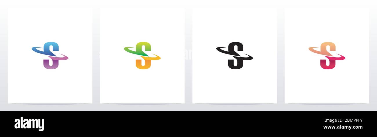 Swoosh Graphic On Letter Logo Design S Stock Vector