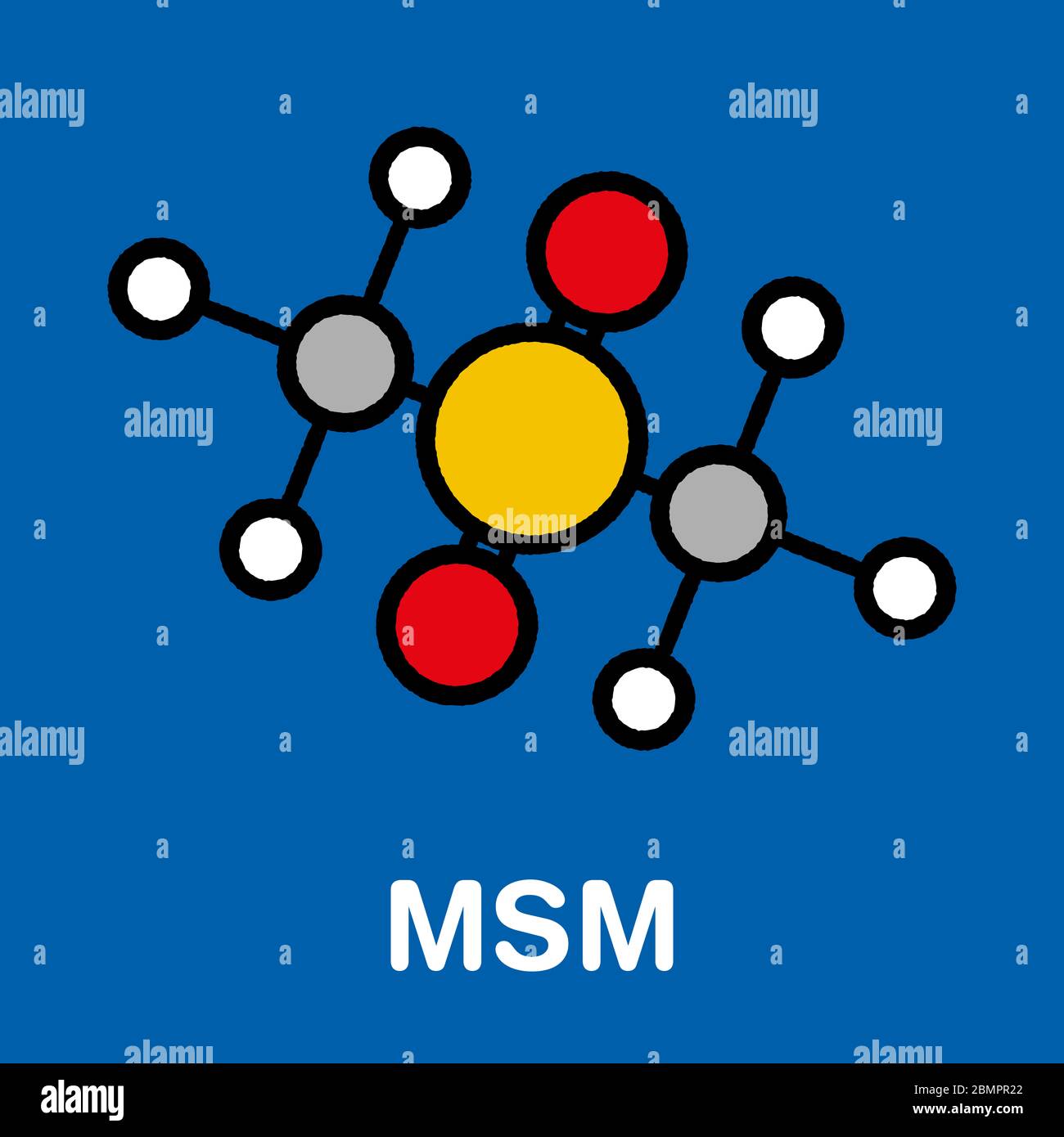 Methylsulfonylmethane (MSM) dietary supplement molecule, chemical