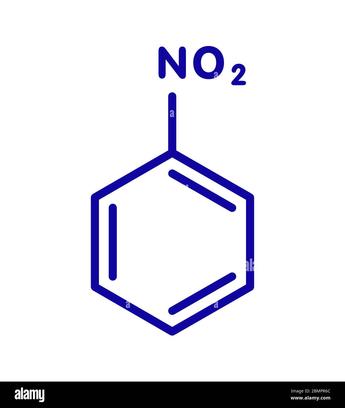 Nitrobenzene solvent molecule. Skeletal formula Stock Photo Alamy