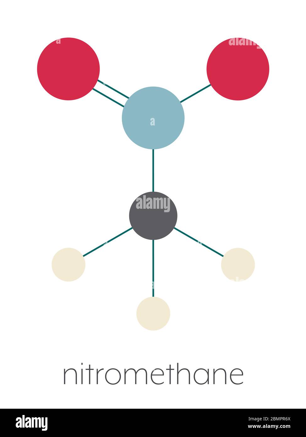 Nitromethane nitro fuel molecule. Used as fuel to power rockets, drag
