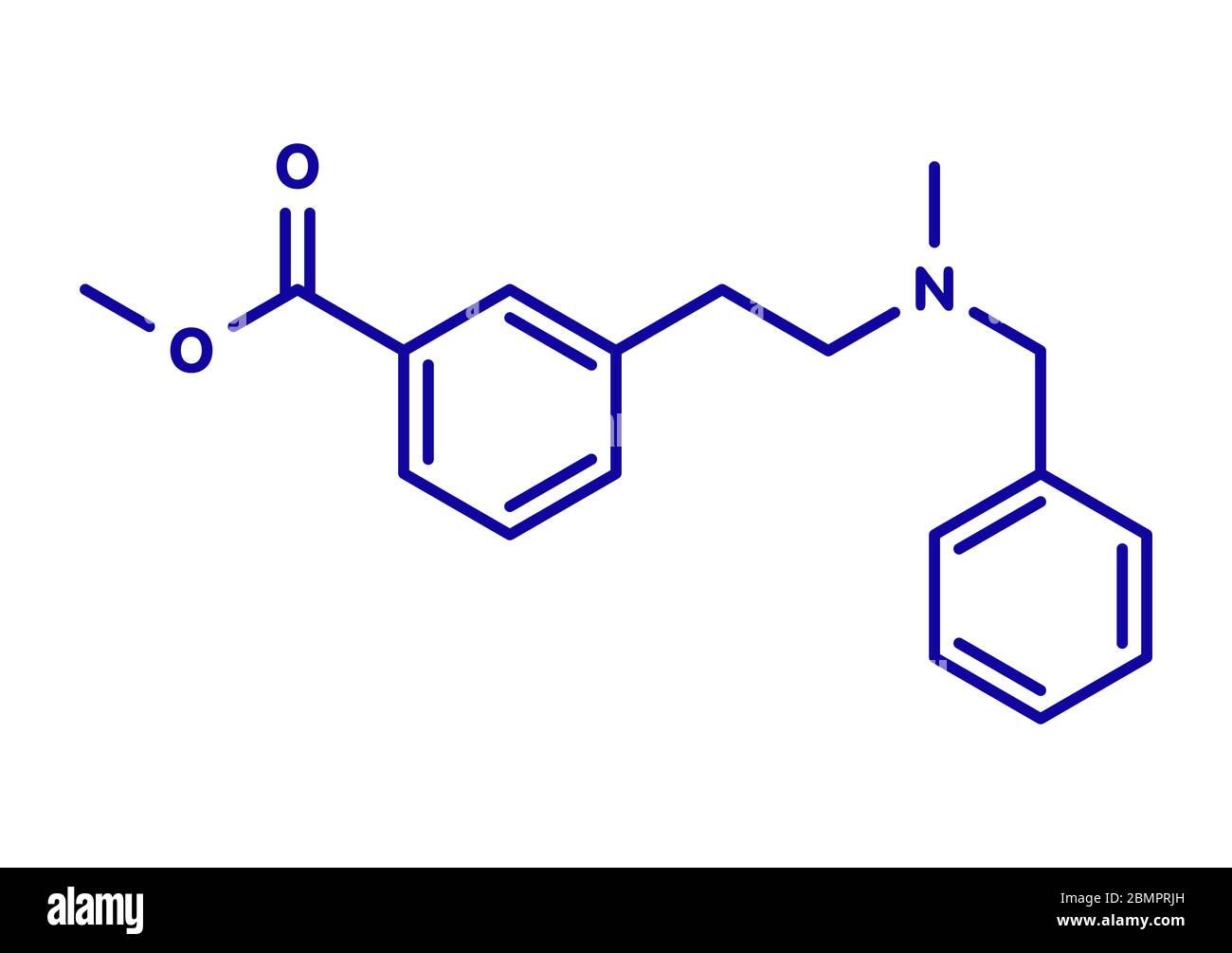 PRL-8-53 nootropic research chemical molecule. Skeletal formula. Stock Photo