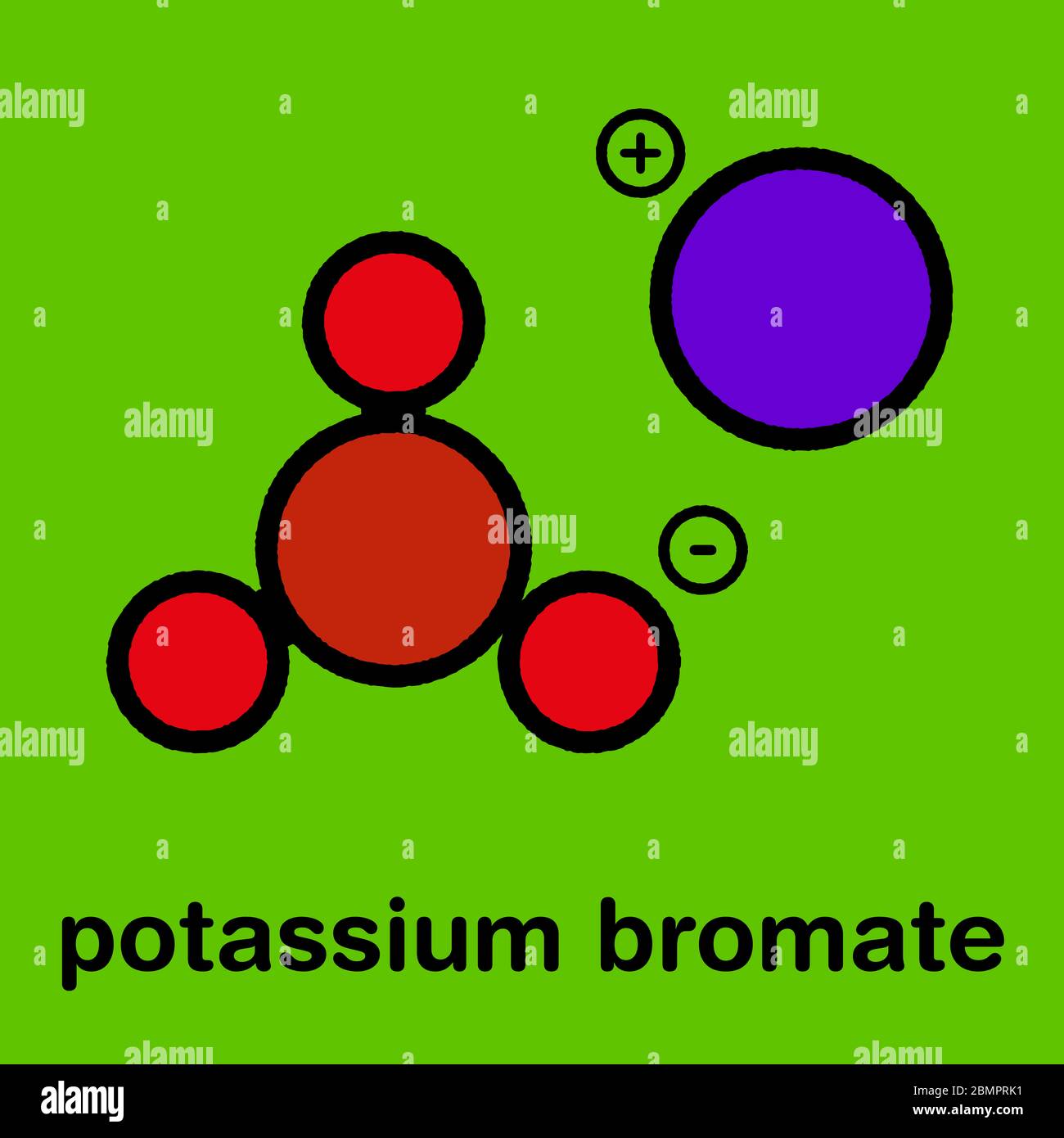 Potassium bromate (KBrO3, E924). Used as additive to flour in the 