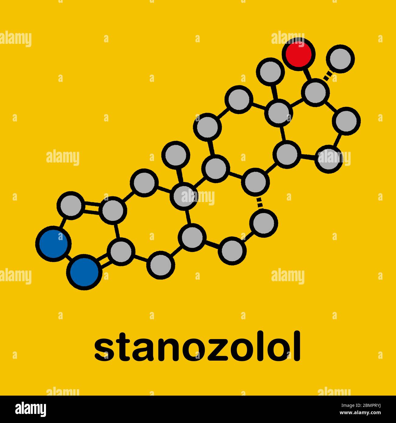 Stanozolol anabolic steroid drug, chemical structure. Stock Photo