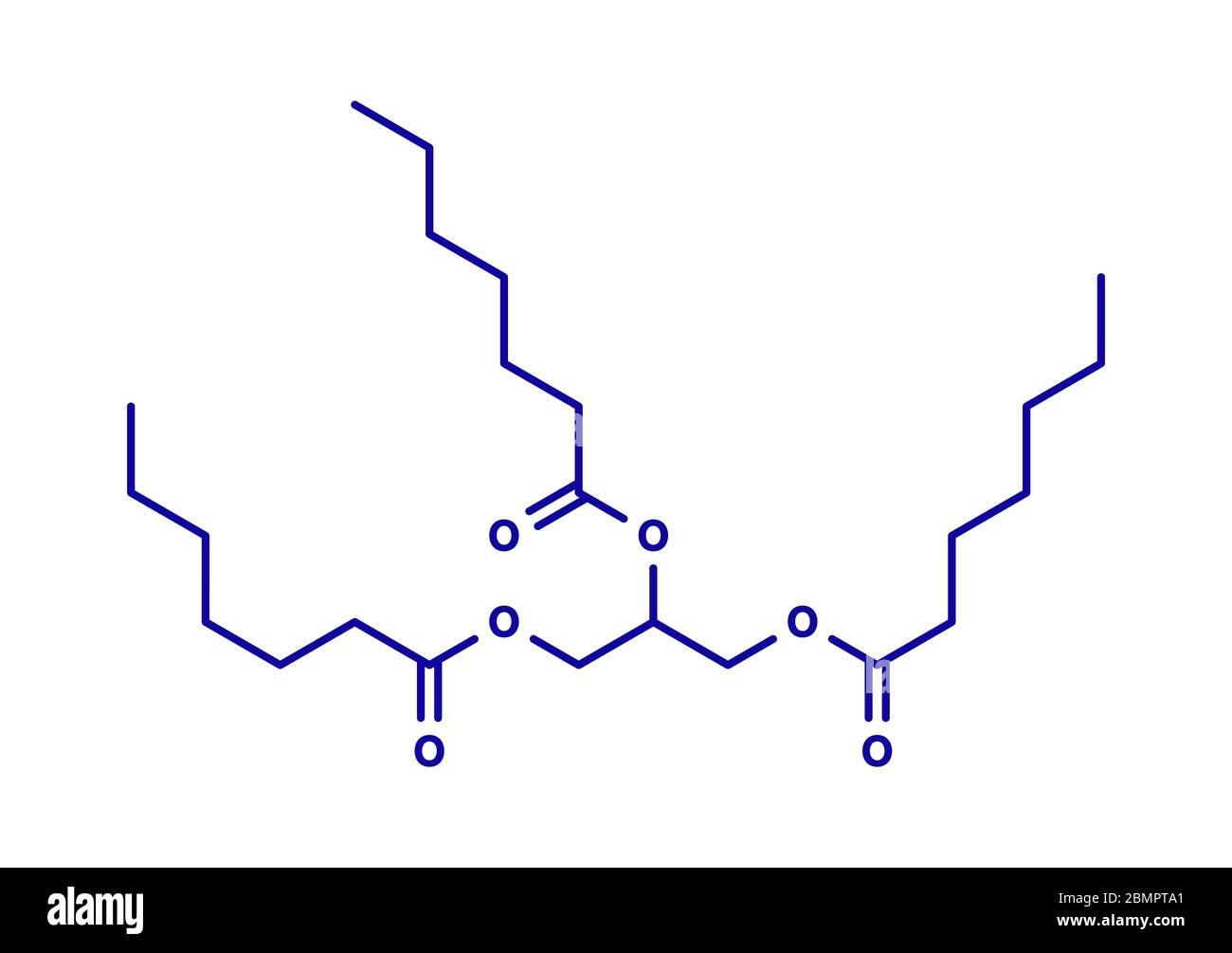 Triheptanoin drug molecule. Skeletal formula. Stock Photo