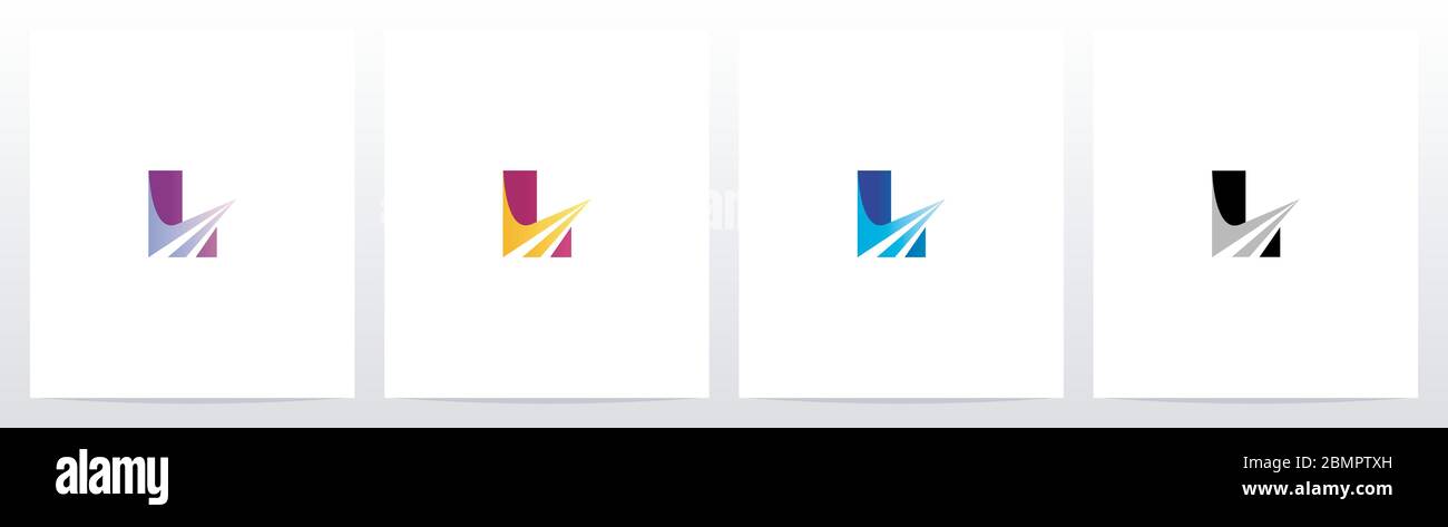 Swoosh Pointed Graphic On Letter Logo Design L Stock Vector Image & Art ...