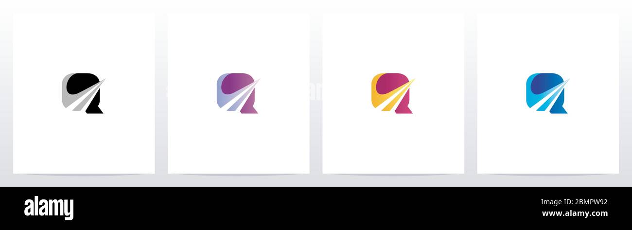 Swoosh Pointed Graphic On Letter Logo Design Q Stock Vector Image & Art ...