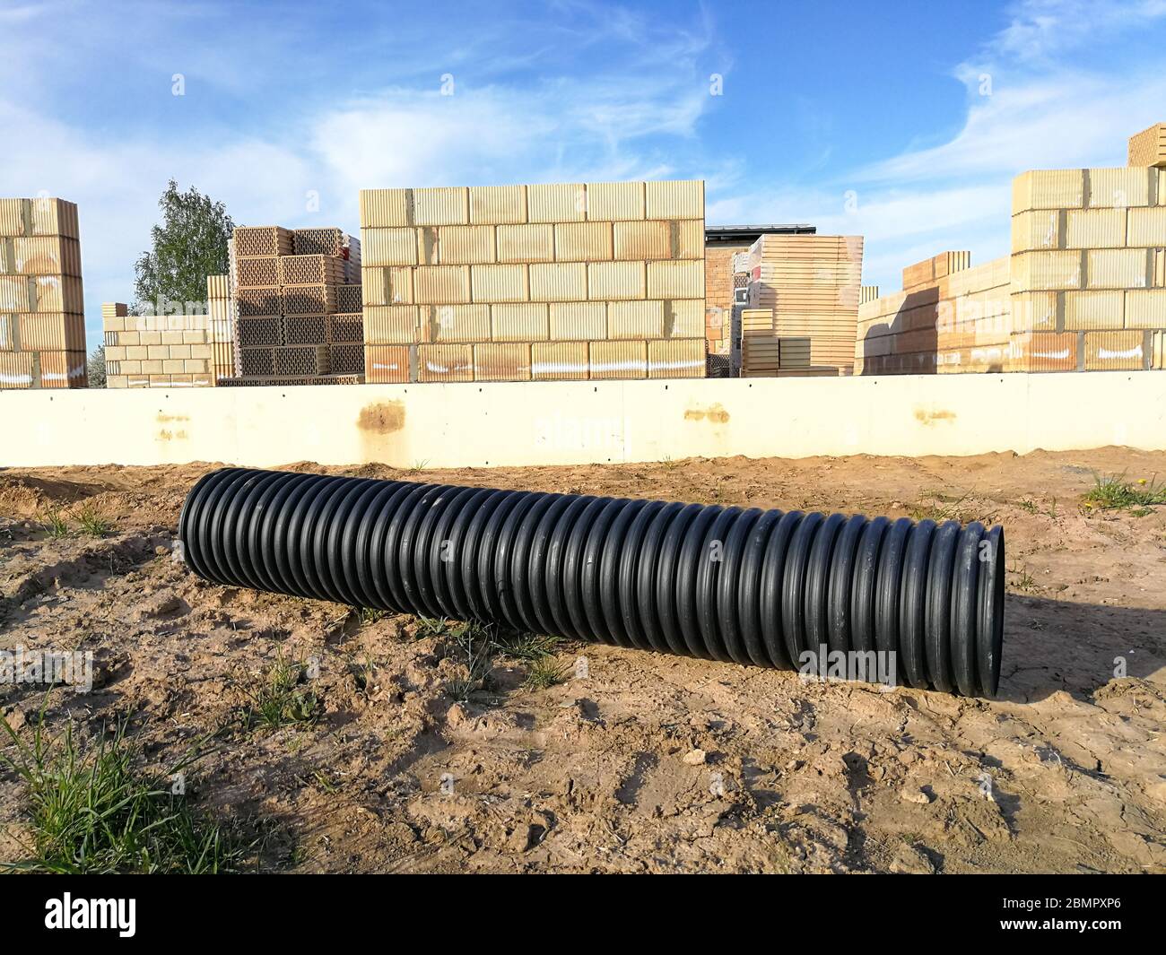 Perforated black PVC plastic drainage corrugated pipe for water
