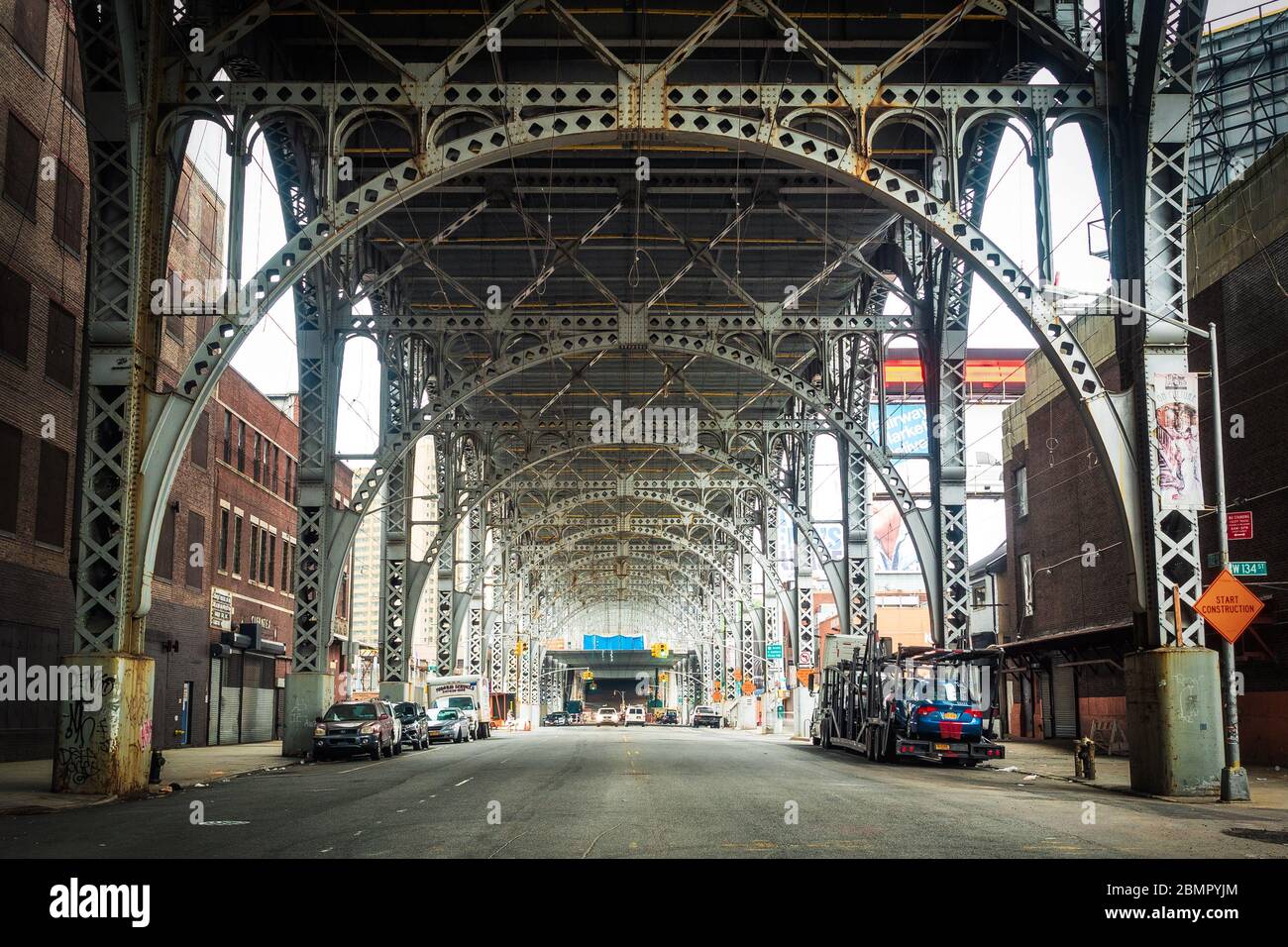 Riverside Drive Viaduct in West Harlem, Upper Manhattan, New York City, United States of America. Stock Photo