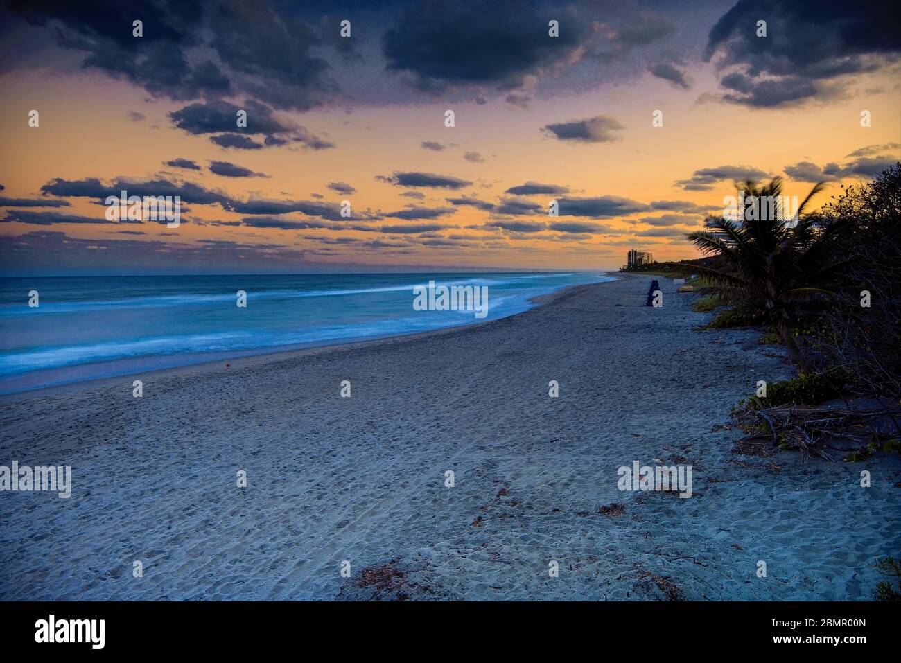 Boca Raton Beach at sunset Stock Photo