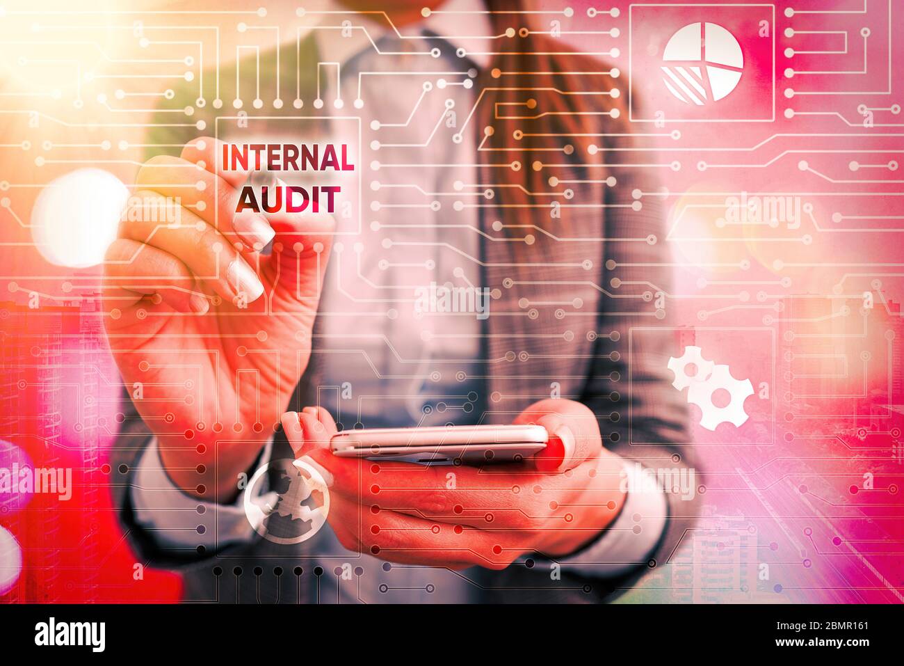 Text sign showing Internal Audit. Business photo text Evaluates the effectiveness of the controls and processes Stock Photo