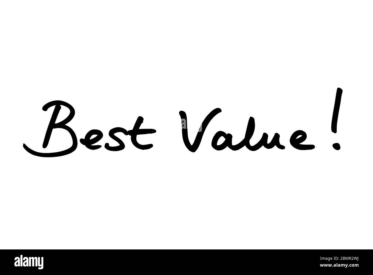 Best Value! handwritten on a white background Stock Photo Alamy