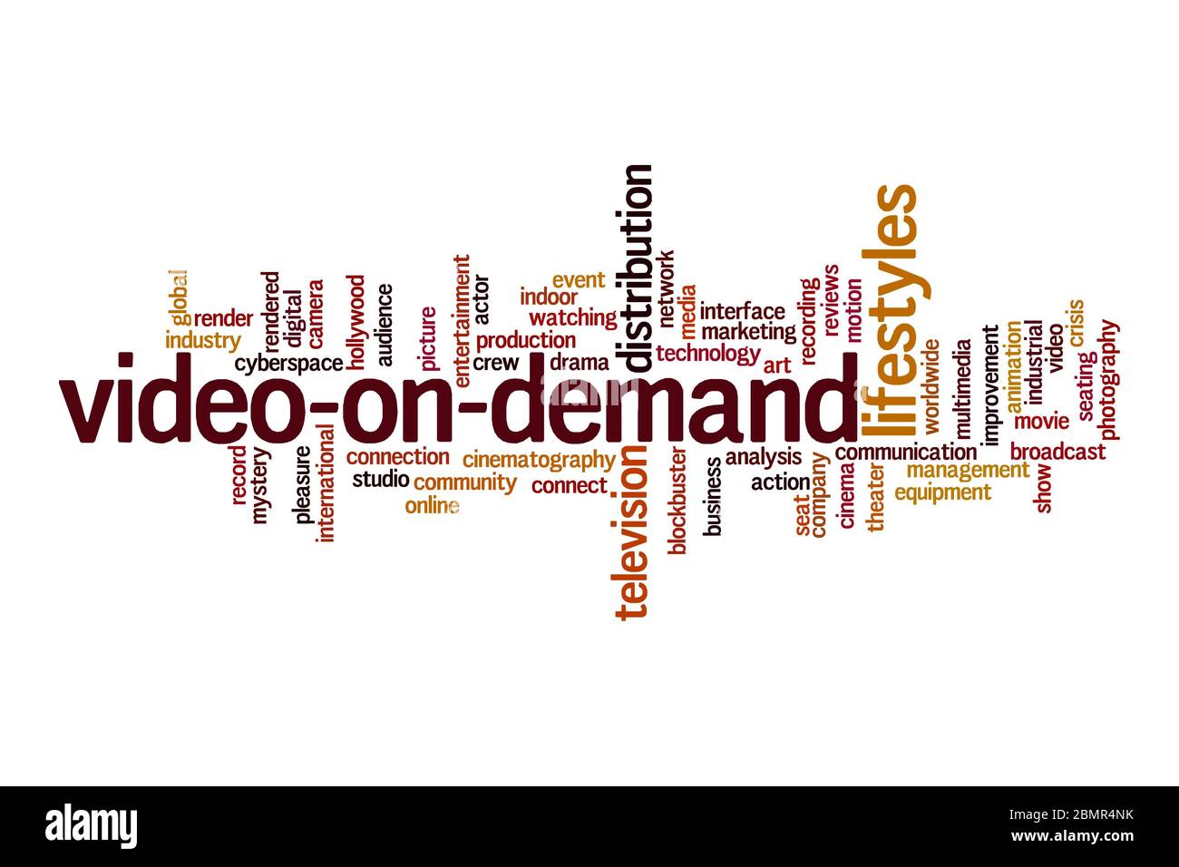 Video-on-demand word cloud concept on white background Stock Photo