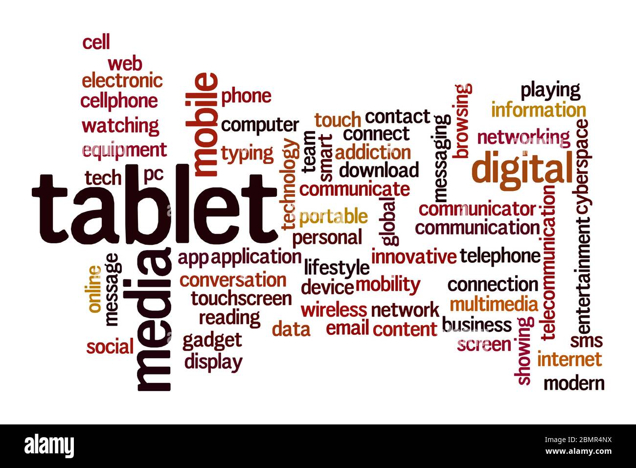 Tablet word cloud concept on white background Stock Photo Alamy