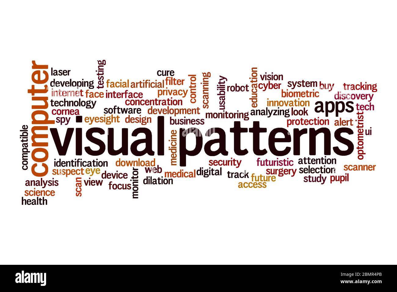 Visual patterns word cloud concept on white background Stock Photo