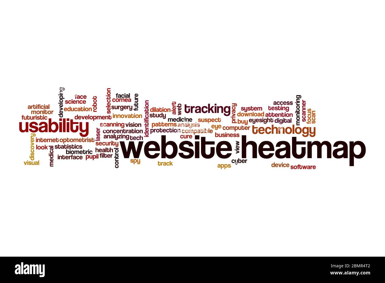Website heatmap word cloud concept on white background Stock Photo