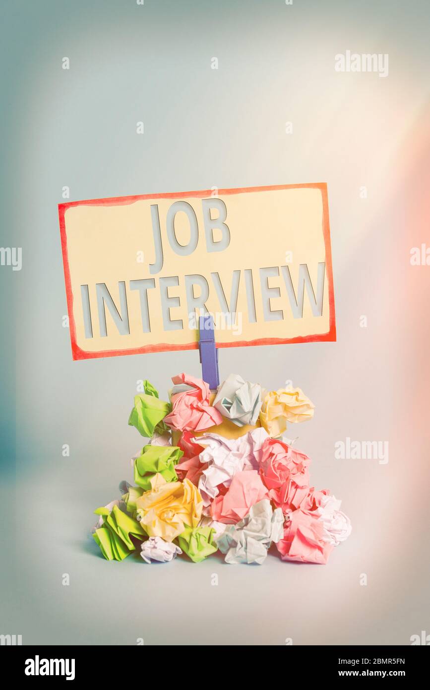 Text sign showing Job Interview. Business photo text Assessment ...