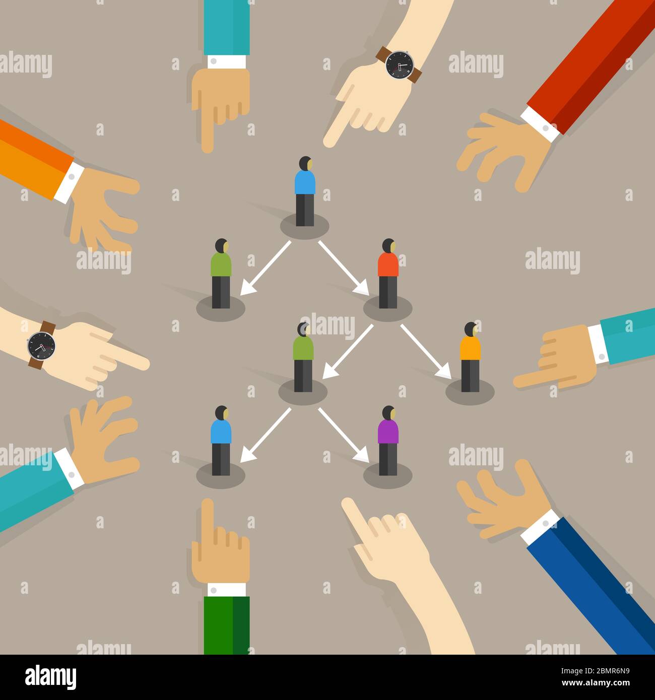 Multi Level Marketing or MLM concept of business hierarchy pyramid of ...