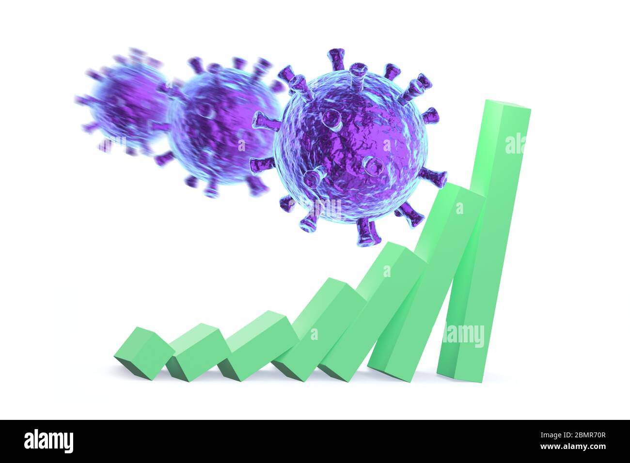Coronavirus impact on the economic growth - 3d rendering Stock Photo ...