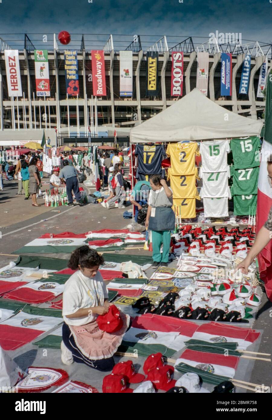 Selling outside the stadium Stock Photo Alamy